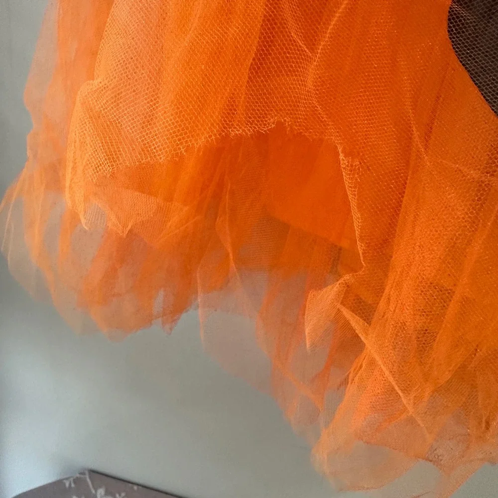 Pottery Barn Kids Pumpkin Tutu Dress Girls 7-8 Orange Jack-O-Lantern Costume - Picture 2 of 6